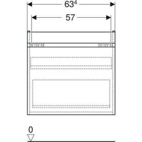 Geberit Renova Plan US f. WT, mit 1 Schu u. Innenschubl., 63,4x60,6x44,6cm, weiß