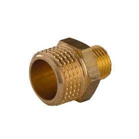 Messing Gewinde-Fitting Reduziernippel 1/4"AG (DN 8) - 1/2"AG (DN 15) - schwere Ausführung