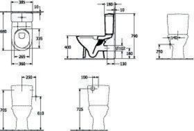 Villeroy & Boch Tiefspül-WC spülrandlosf Kombi 5661R0 360x670mm Oval Weiß Alpin
