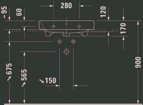 Möbelwaschtisch Happy D.2 600 mm mit ÜL, mit HLB, 1 HL, weiß