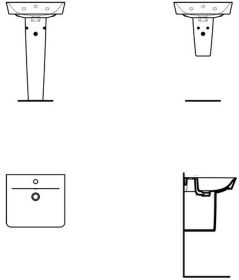 Waschtisch Connect Air Cube, 1 Hl., m.Ül., 500x450x160mm, Weiß