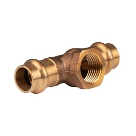 Kupfer Pressfitting T-Stück aus Rotguss 15 mm - 1/2" IG - 15 mm V+M-Kontur DVGW