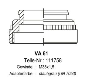 Ventilanpassung VA 61 für Stellantrieb Fußbodenheizung