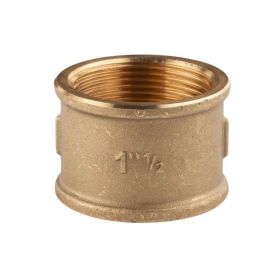 Messing Gewinde-Fitting Muffe 1 1/2"IG - 1 1/2"IG (DN 40) - schwere Ausführung