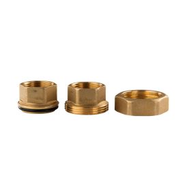 Messing Gewinde-Fitting Verschraubung gerade mit O-Ring 3 teilig 1"IG - 1"IG (DN 25) - schwere Ausführung