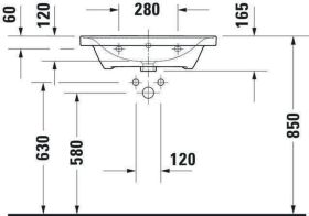 Duravit Möbelwaschtisch D-Neo, 650mm, we mit HLB, 1 HL