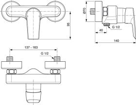 Ideal Standard Brausearmatur AP Tesi, Au Chrom