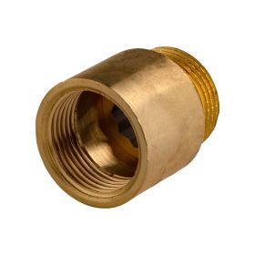 Messing Gewinde-Fitting Hahnverlängerung IG/AG 3/4" (DN 20) Länge 25 mm - schwere Ausführung