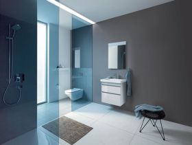 Möbelwaschtisch DuraStyle 650 mm mit ÜL, mit HLB, 1 HL, weiß