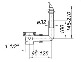 Ab- und Ueberlaufset 014 U 110206 1 1/2", fuer Einzelspuele