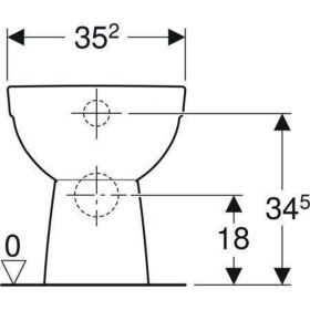 Geberit Renova Stand-WC Tiefspüler, Abg. teilgeschl.Form, T:49cm, weiß