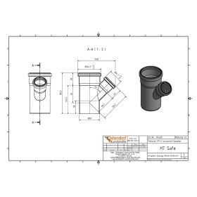 HTsafeEA Abzweig DN/OD 90/50 45 Grad