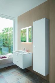 Möbelwaschtisch ME by Starck 830 mm mit ÜL, mit HLB, 1 HL, weiß