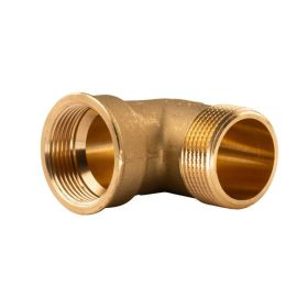 Messing Gewinde-Fitting 90° Winkel 1 1/4"IG - 1 1/4"AG (DN 32) - schwere Ausführung