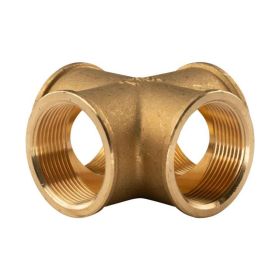 Messing Gewinde-Fitting Kreuzstück 1 1/2"IG (DN40) - schwere Ausführung