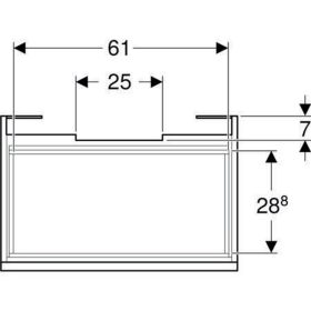 Geberit Renova Plan US f. WT, mit 1 Schu u. Innenschubl., 68,2x60,6x44,6cm, weiß