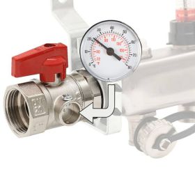 Kugelhahn-Anschluss-Set PREMIUM für Heizkreisverteiler mit Thermometer