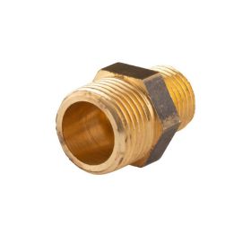 Messing Gewinde-Fitting Reduziernippel 1/4"AG (DN 8) - 3/8"AG (DN 10) - schwere Ausführung