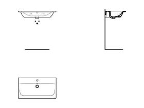 Möbelwaschtisch Connect Air 1 Hl. m.Ül. 840x460x165mm Weiß