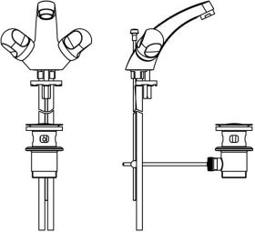 Ideal Standard Zweigriff-WT-Arm. Alpha, Ausld. 120mm, Auslaufhöhe 90mm, Chrom