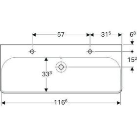 Geberit Smyle Square Waschtisch, 120x48c zwei Hl., m. Ül., weiß, KeraTect