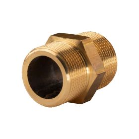 Messing Gewinde-Fitting Doppelnippel mit Langgewinde 1 1/4"AG - 1 1/4''AG (DN 32), schwere Ausführung