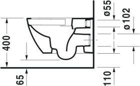 Duravit Wand-WC 540mm Happy D.2, Anthraz Anthrazit Matt, TS, rimless