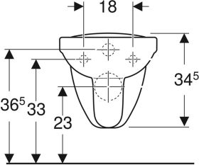 Geberit Vitalis Wand-WC Tiefspüler verlängerte Ausladung, weiß
