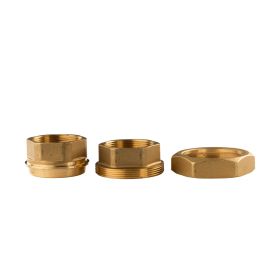 Messing Gewinde-Fitting Verschraubung gerade mit O-Ring konisch dichtend 3 teilig 2"IG - 2"IG (DN 50) - schwere Ausführung