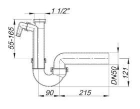 Geruchverschluss 100/1 1 1/2"xDN 50 SL 020222 mit Waschgeraete-Anschluss