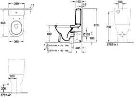 Villeroy & Boch Tiefspül-WC für Kombination O.n 565810 360x640mm Oval Weiß Alpin