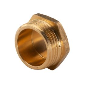 Messing Gewinde-Fitting Stopfen 1"AG (DN 25) - schwere Ausführung