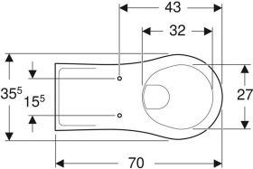 Geberit Vitalis Wand-WC Tiefspüler verlängerte Ausladung, weiß