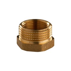 Messing Gewinde-Fitting Reduzierung 1"AG (DN 25) - 3/4"IG (DN 20) - schwere Ausführung
