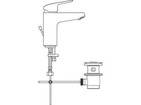 Ideal Standard Waschtischarmatur Cerafle m.Ablgarn., Ausld. 110mm, Chrom