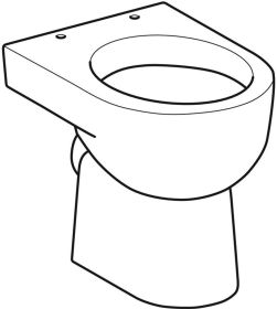 Geberit Renova Stand-WC Flachspüler Abg. horiz., teilgeschlossene Form, weiß