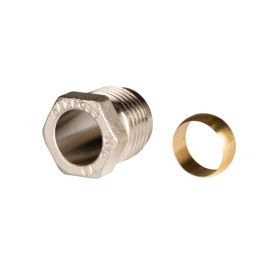 Danfoss Klemmverschraubungen G 1/2" AG x 15 mm vernickelt für Stahl- und Kupferrohre