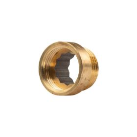 Messing Gewinde-Fitting Hahnverlängerung IG/AG 3/4" (DN20) L=10mm - schwere Ausführung