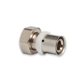 Selfio-Press Aluverbund Pressfitting  Übergangsverschraubung Eurokonus-Gewinde (vernickelt) 20 x 2 mm - 3/4" TH + U Kontur