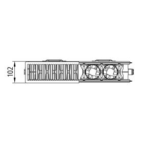 Kermi x-flair Plan-V Wärmepumpen-Heizkörper Typ 22 905x1205x102 mm links 1052 Watt